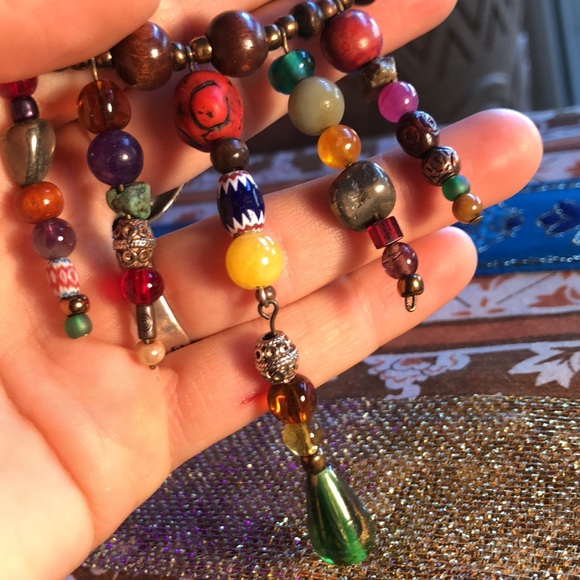 Handmade Bohemian Glass Bead Choker Necklace - Picture 5 of 5